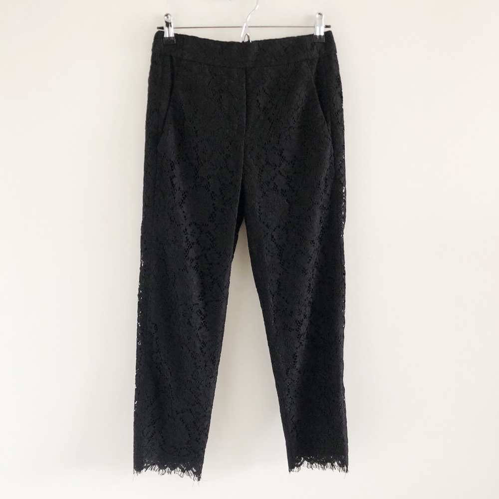 J. Crew Easy Pant in Black Lace Size 00
